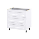 Hugo&Borg Rosemont 33-in W x 34.5-in H x 24-in D Glacier White 4-Drawer Base Fully Assembled Cabinet (Recessed Panel Style)