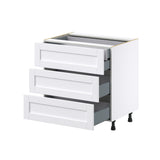 Hugo&Borg Rosemont 33-in W x 34.5-in H x 24-in D Glacier White 4-Drawer Base Fully Assembled Cabinet (Recessed Panel Style)