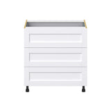 Hugo&Borg Rosemont 33-in W x 34.5-in H x 24-in D Glacier White 4-Drawer Base Fully Assembled Cabinet (Recessed Panel Style)