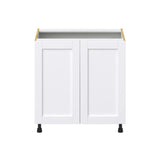 Hugo&Borg Rosemont 33-in W x 34.5-in H x 24-in D Glacier White Sink Base Fully Assembled Cabinet (Recessed Panel Shaker Style)