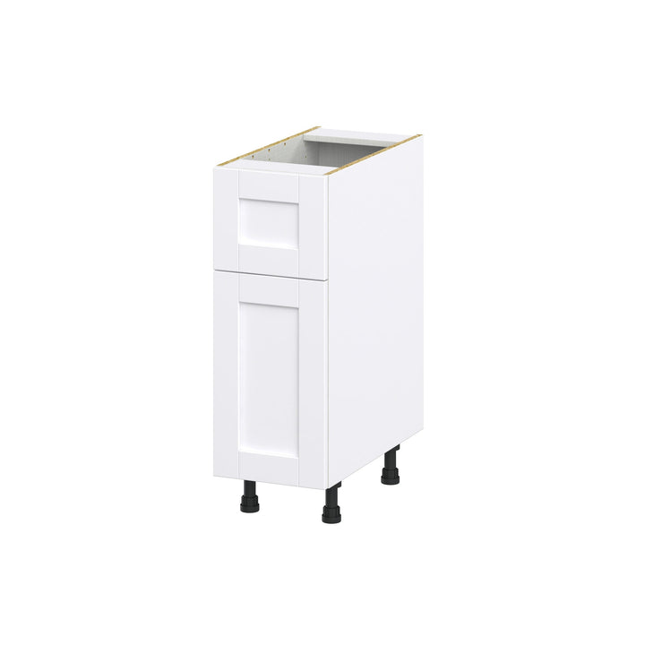 Hugo&Borg Rosemont 12-in W x 34.5-in H x 25-in D Glacier White 1-Drawer Base Fully Assembled Cabinet (Recessed Panel Slab Style)