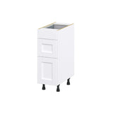 Hugo&Borg Rosemont 12-in W x 34.5-in H x 24-in D Glacier White 3-Drawer Base Fully Assembled Cabinet (Recessed Panel Style)