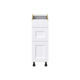 Hugo&Borg Rosemont 12-in W x 34.5-in H x 24-in D Glacier White 3-Drawer Base Fully Assembled Cabinet (Recessed Panel Style)