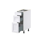 Hugo&Borg Rosemont 12-in W x 34.5-in H x 24-in D Glacier White 3-Drawer Base Fully Assembled Cabinet (Recessed Panel Style)