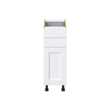 Hugo&Borg Rosemont 12-in W x 34.5-in H x 24-in D Glacier White 2-Drawers Base Fully Assembled Cabinet (Recessed Panel Shaker Style)