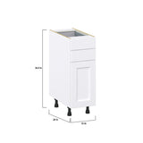 Hugo&Borg Rosemont 12-in W x 34.5-in H x 24-in D Glacier White 2-Drawers Base Fully Assembled Cabinet (Recessed Panel Shaker Style)