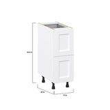 Hugo&Borg Rosemont 12-in W x 34.5-in H x 24-in D Glacier White 3-Drawer Base Fully Assembled Cabinet (Recessed Panel Style)