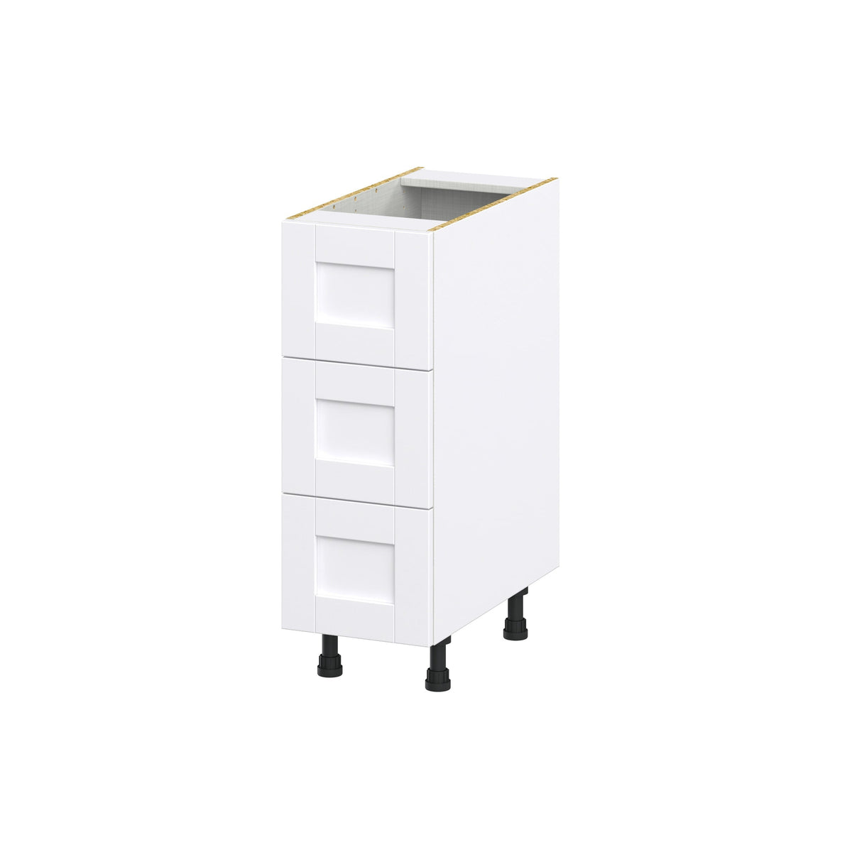 Hugo&Borg Rosemont 12-in W x 34.5-in H x 24-in D Glacier White 3-Drawer Base Fully Assembled Cabinet (Recessed Panel Style)