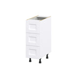 Hugo&Borg Rosemont 12-in W x 34.5-in H x 24-in D Glacier White 3-Drawer Base Fully Assembled Cabinet (Recessed Panel Style)