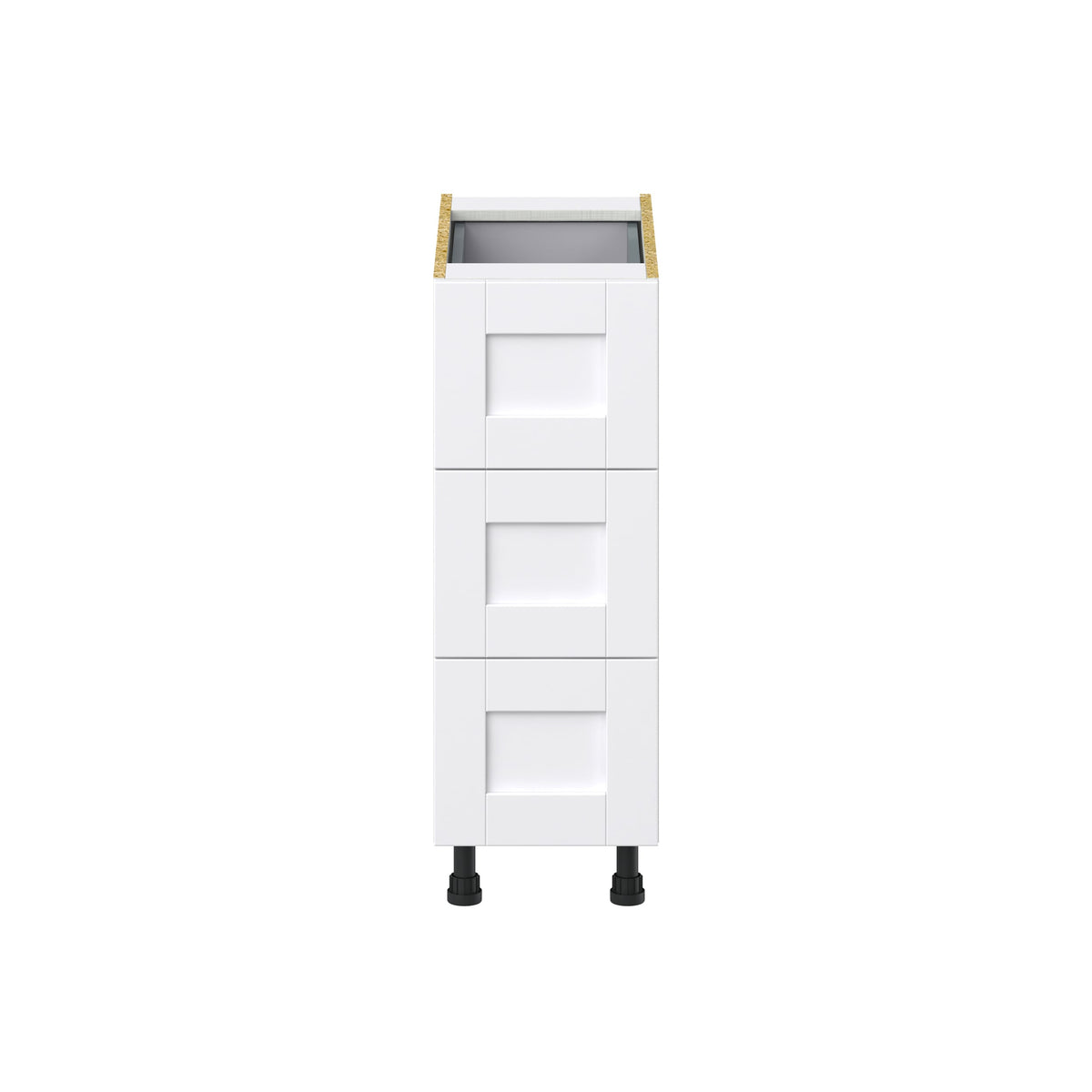 Hugo&Borg Rosemont 12-in W x 34.5-in H x 24-in D Glacier White 4-Drawer Base Fully Assembled Cabinet (Recessed Panel Style)