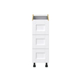Hugo&Borg Rosemont 12-in W x 34.5-in H x 24-in D Glacier White 4-Drawer Base Fully Assembled Cabinet (Recessed Panel Style)