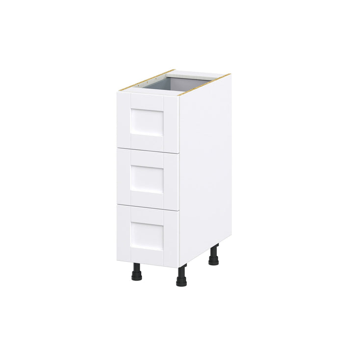 Hugo&Borg Rosemont 12-in W x 34.5-in H x 24-in D Glacier White 4-Drawer Base Fully Assembled Cabinet (Recessed Panel Style)