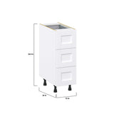 Hugo&Borg Rosemont 12-in W x 34.5-in H x 24-in D Glacier White 4-Drawer Base Fully Assembled Cabinet (Recessed Panel Style)