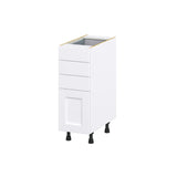 Hugo&Borg Rosemont 12-in W x 34.5-in H x 24-in D Glacier White 4-Drawer Base Fully Assembled Cabinet (Recessed Panel Style)