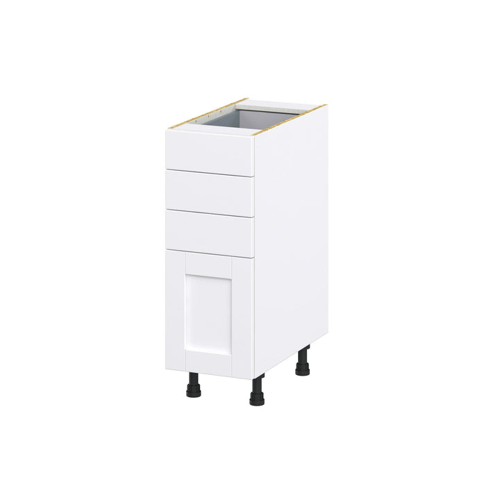 Hugo&Borg Rosemont 12-in W x 34.5-in H x 24-in D Glacier White 4-Drawer Base Fully Assembled Cabinet (Recessed Panel Style)
