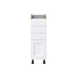 Hugo&Borg Rosemont 12-in W x 34.5-in H x 24-in D Glacier White 4-Drawer Base Fully Assembled Cabinet (Recessed Panel Style)