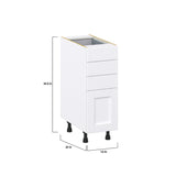 Hugo&Borg Rosemont 12-in W x 34.5-in H x 24-in D Glacier White 4-Drawer Base Fully Assembled Cabinet (Recessed Panel Style)