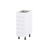Hugo&Borg Rosemont 12-in W x 34.5-in H x 24-in D Glacier White 6-Drawer Base Fully Assembled Cabinet (Recessed Panel Style)