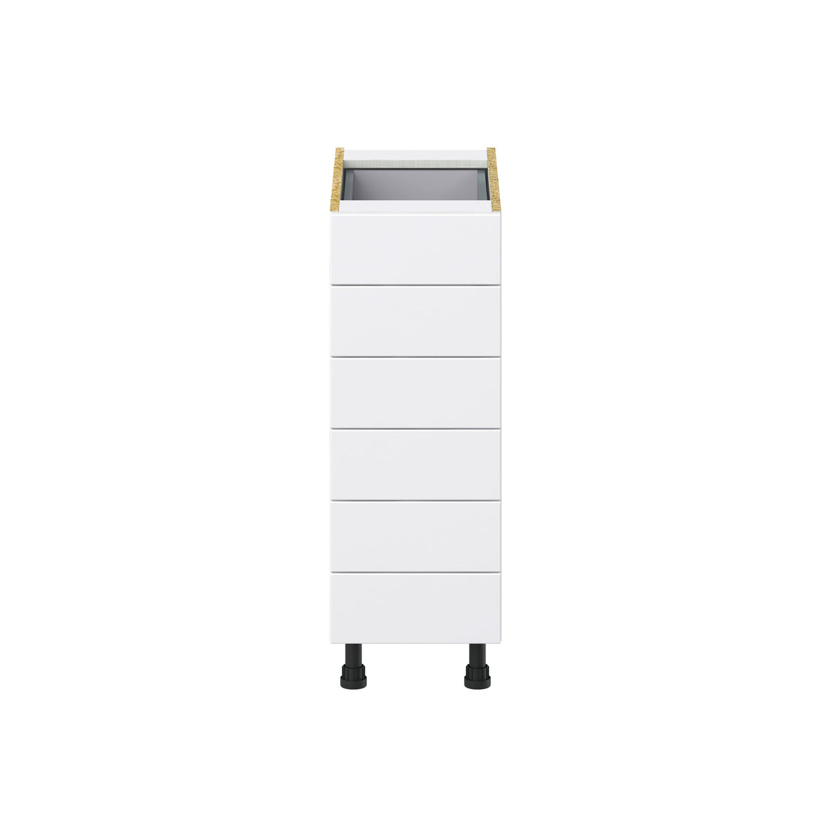 Hugo&Borg Rosemont 12-in W x 34.5-in H x 24-in D Glacier White 6-Drawer Base Fully Assembled Cabinet (Recessed Panel Style)