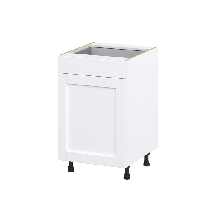 Hugo&Borg Rosemont 21-in W x 34.5-in H x 24-in D Glacier White 1-Drawer Base Fully Assembled Cabinet (Recessed Panel Shaker Style)