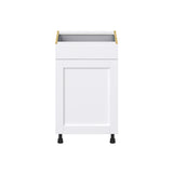 Hugo&Borg Rosemont 21-in W x 34.5-in H x 24-in D Glacier White 1-Drawer Base Fully Assembled Cabinet (Recessed Panel Shaker Style)