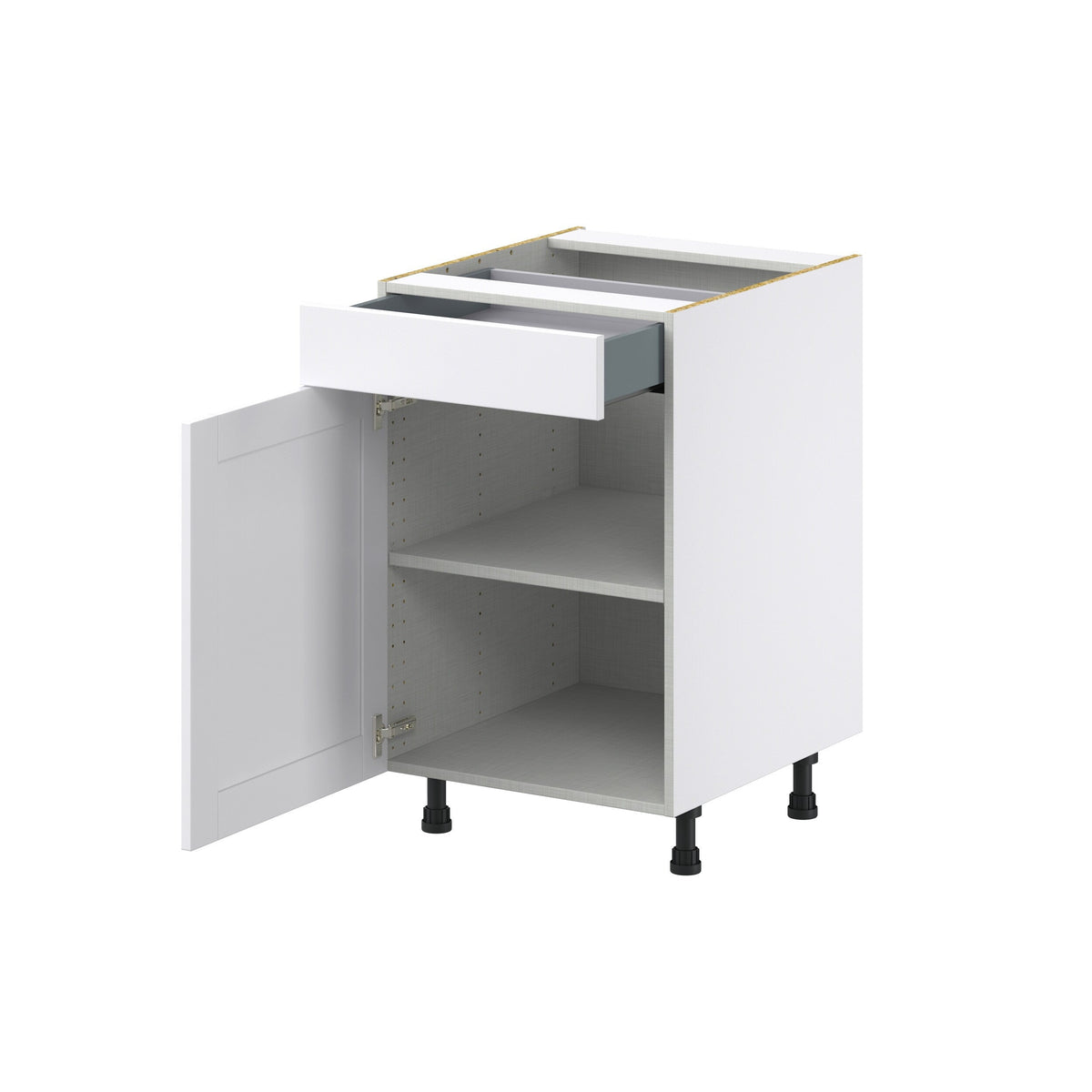 Hugo&Borg Rosemont 21-in W x 34.5-in H x 24-in D Glacier White 1-Drawer Base Fully Assembled Cabinet (Recessed Panel Shaker Style)