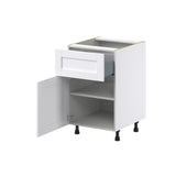 Hugo&Borg Rosemont 21-in W x 34.5-in H x 25-in D Glacier White 1-Drawer Base Fully Assembled Cabinet (Recessed Panel Shaker Style)
