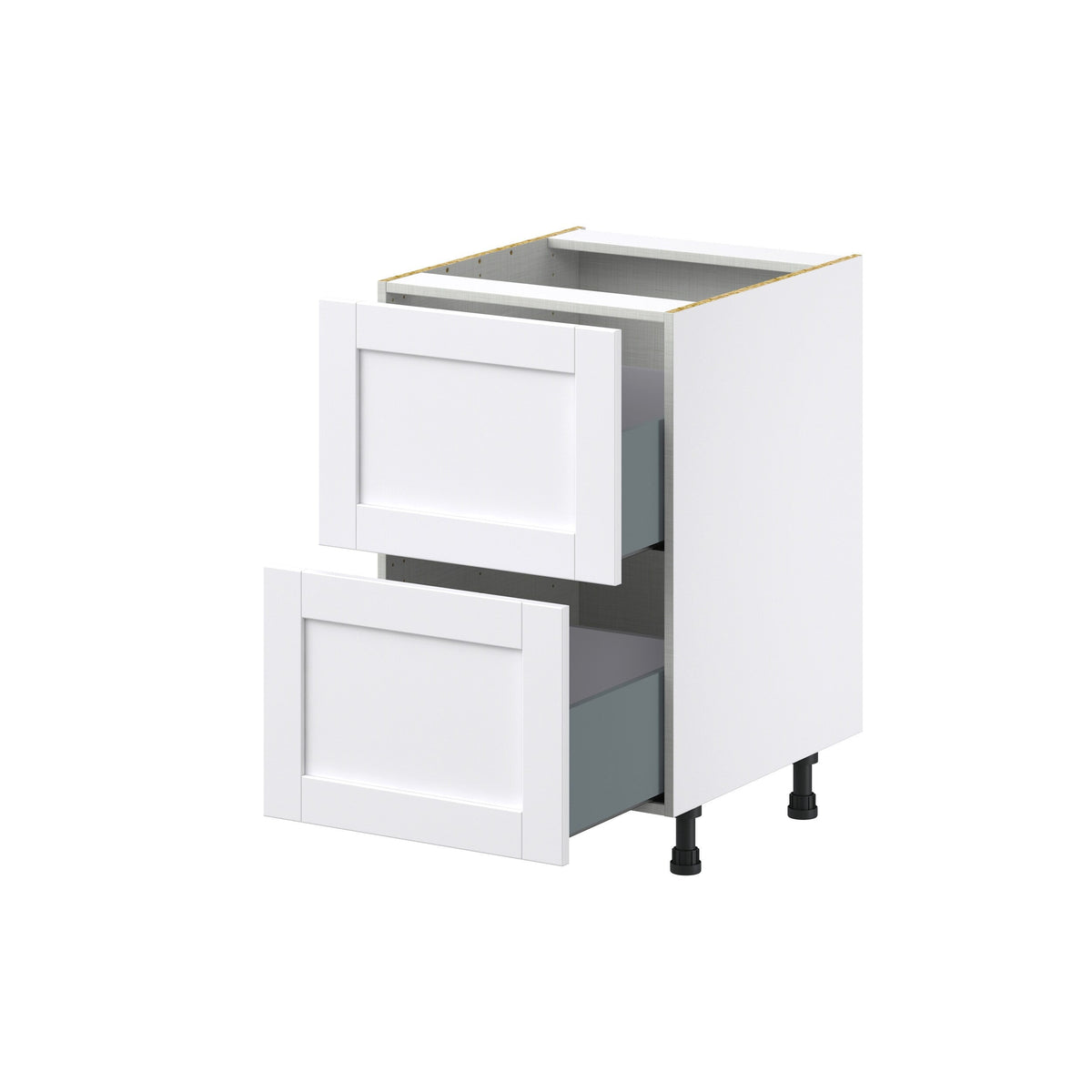 Hugo&Borg Rosemont 21-in W x 34.5-in H x 24-in D Glacier White 2-Drawer Base Fully Assembled Cabinet (Recessed Panel Style)
