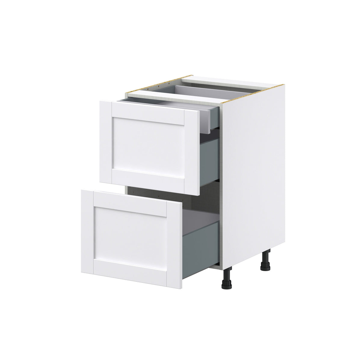 Hugo&Borg Rosemont 21-in W x 34.5-in H x 24-in D Glacier White 3-Drawer Base Fully Assembled Cabinet (Recessed Panel Style)