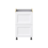 Hugo&Borg Rosemont 21-in W x 34.5-in H x 24-in D Glacier White 3-Drawer Base Fully Assembled Cabinet (Recessed Panel Style)