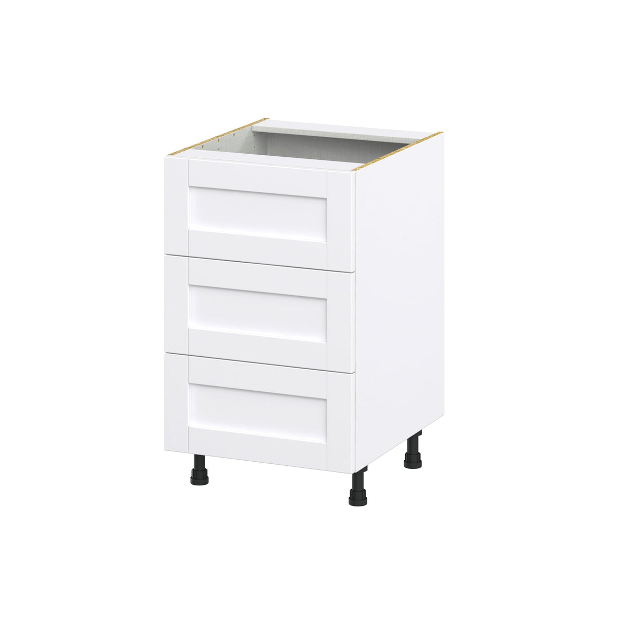 Hugo&Borg Rosemont 21-in W x 34.5-in H x 24-in D Glacier White 3-Drawer Base Fully Assembled Cabinet (Recessed Panel Style)