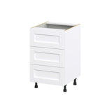 Hugo&Borg Rosemont 21-in W x 34.5-in H x 24-in D Glacier White 3-Drawer Base Fully Assembled Cabinet (Recessed Panel Style)