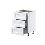 Hugo&Borg Rosemont 21-in W x 34.5-in H x 24-in D Glacier White 3-Drawer Base Fully Assembled Cabinet (Recessed Panel Style)