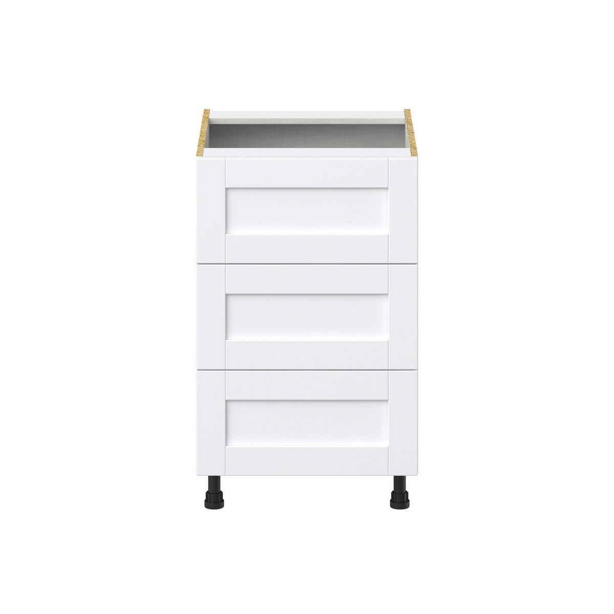 Hugo&Borg Rosemont 21-in W x 34.5-in H x 24-in D Glacier White 3-Drawer Base Fully Assembled Cabinet (Recessed Panel Style)