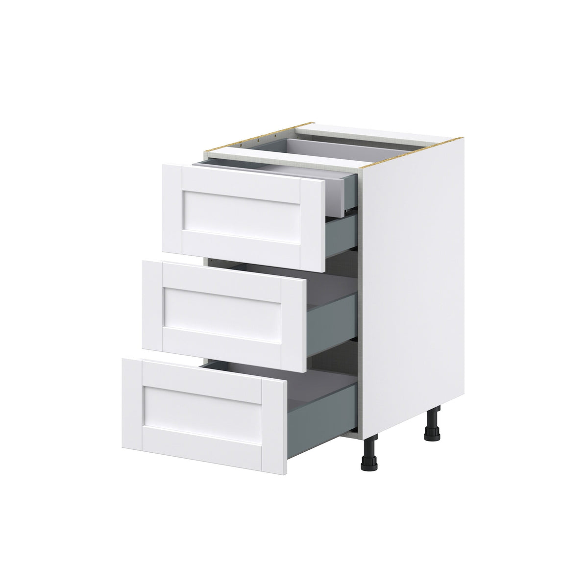 Hugo&Borg Rosemont 21-in W x 34.5-in H x 24-in D Glacier White 4-Drawer Base Fully Assembled Cabinet (Recessed Panel Style)