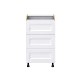 Hugo&Borg Rosemont 21-in W x 34.5-in H x 24-in D Glacier White 4-Drawer Base Fully Assembled Cabinet (Recessed Panel Style)