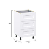 Hugo&Borg Rosemont 21-in W x 34.5-in H x 24-in D Glacier White 4-Drawer Base Fully Assembled Cabinet (Recessed Panel Style)