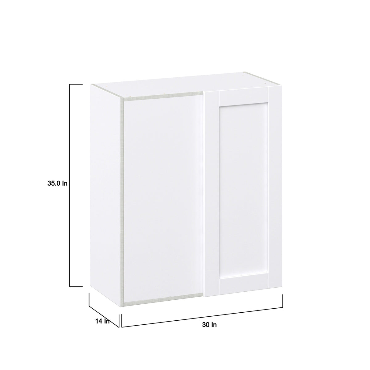 Hugo&Borg Rosemont 30-in W x 35-in H x 14-in D Glacier White Blind Wall Fully Assembled Cabinet (Recessed Panel Shaker Door Style)
