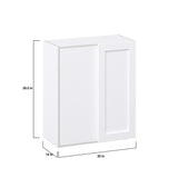 Hugo&Borg Rosemont 30-in W x 35-in H x 14-in D Glacier White Blind Wall Fully Assembled Cabinet (Recessed Panel Shaker Door Style)