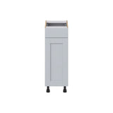 Hugo&Borg Charlesberg 12-in W x 34.5-in H x 21-in D Gray 1-Drawer Base Fully Assembled Cabinet (Recessed Panel Shaker Style)
