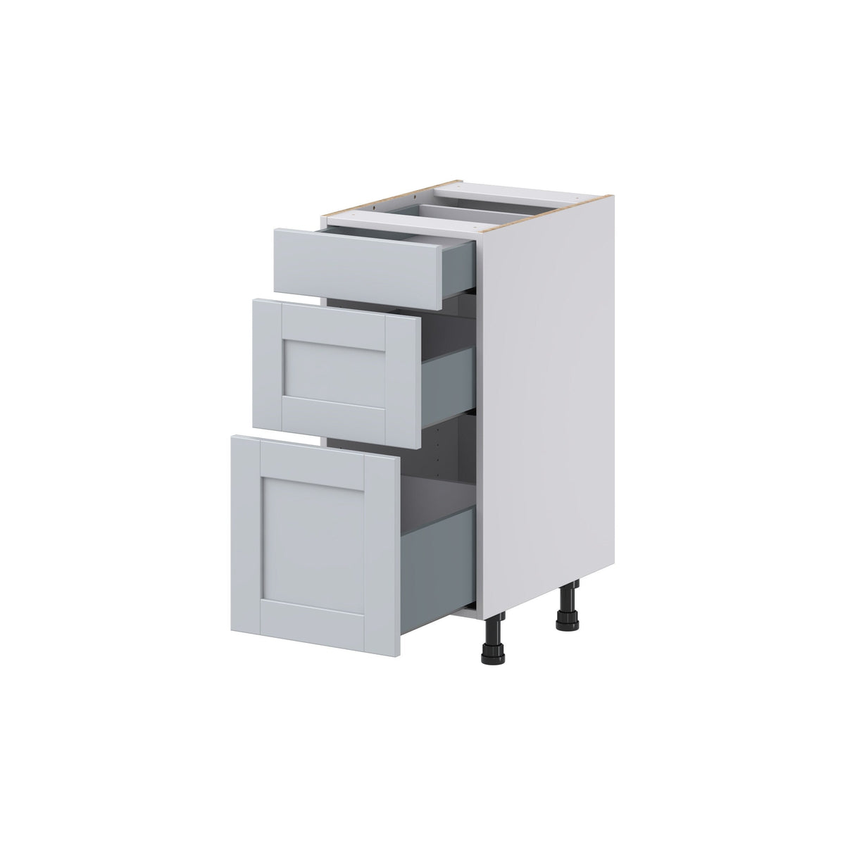 Hugo&Borg Charlesberg 15-in W x 34.5-in H x 21-in D Gray 3-Drawer Base Fully Assembled Cabinet (Recessed Panel Style)