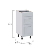 Hugo&Borg Charlesberg 15-in W x 34.5-in H x 21-in D Gray 3-Drawer Base Fully Assembled Cabinet (Recessed Panel Style)