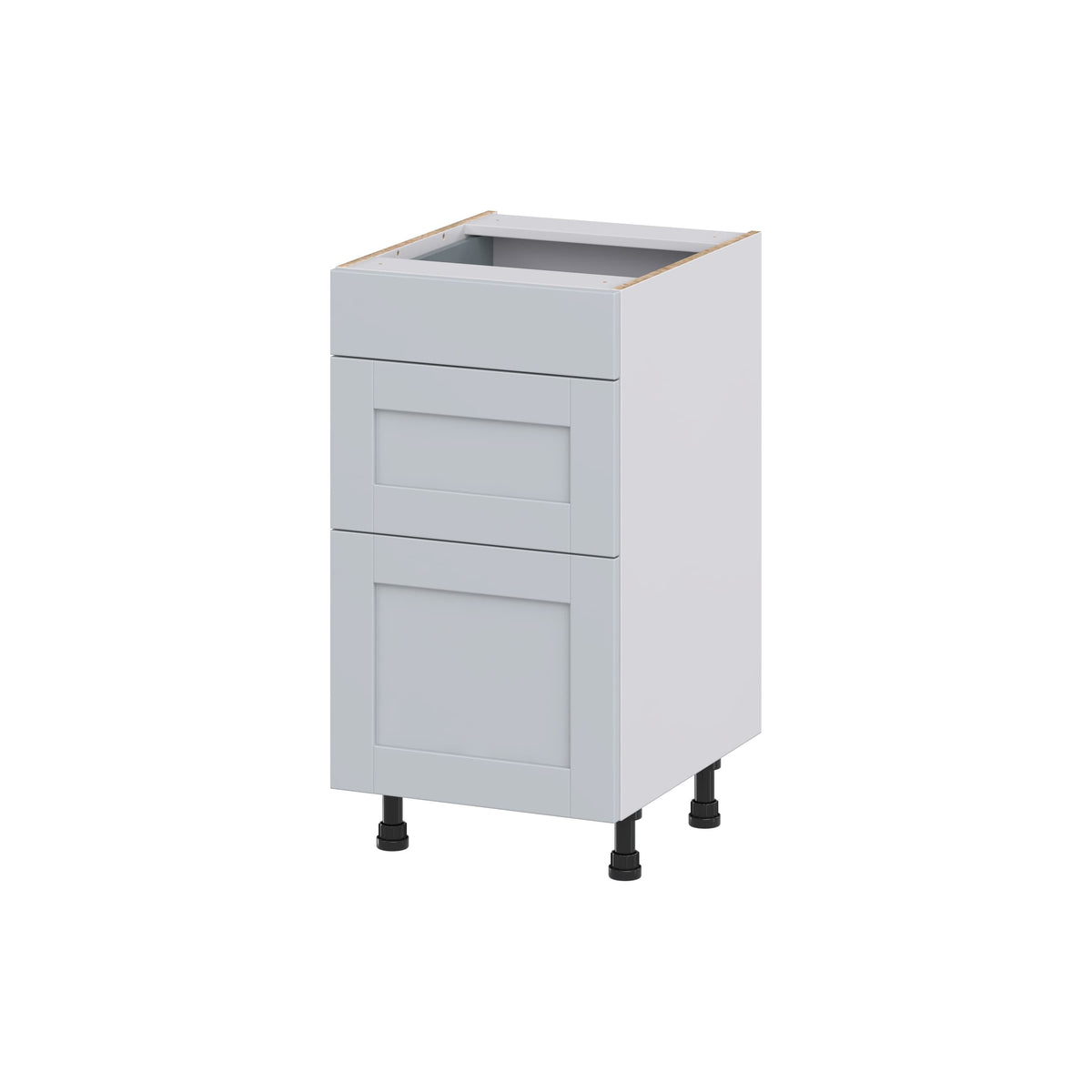 Hugo&Borg Charlesberg 18-in W x 34.5-in H x 21-in D Gray 3-Drawer Base Fully Assembled Cabinet (Recessed Panel Style)