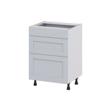 Hugo&Borg Charlesberg 24-in W x 34.5-in H x 21-in D Gray 3-Drawer Base Fully Assembled Cabinet (Recessed Panel Style)