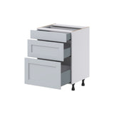 Hugo&Borg Charlesberg 24-in W x 34.5-in H x 21-in D Gray 3-Drawer Base Fully Assembled Cabinet (Recessed Panel Style)