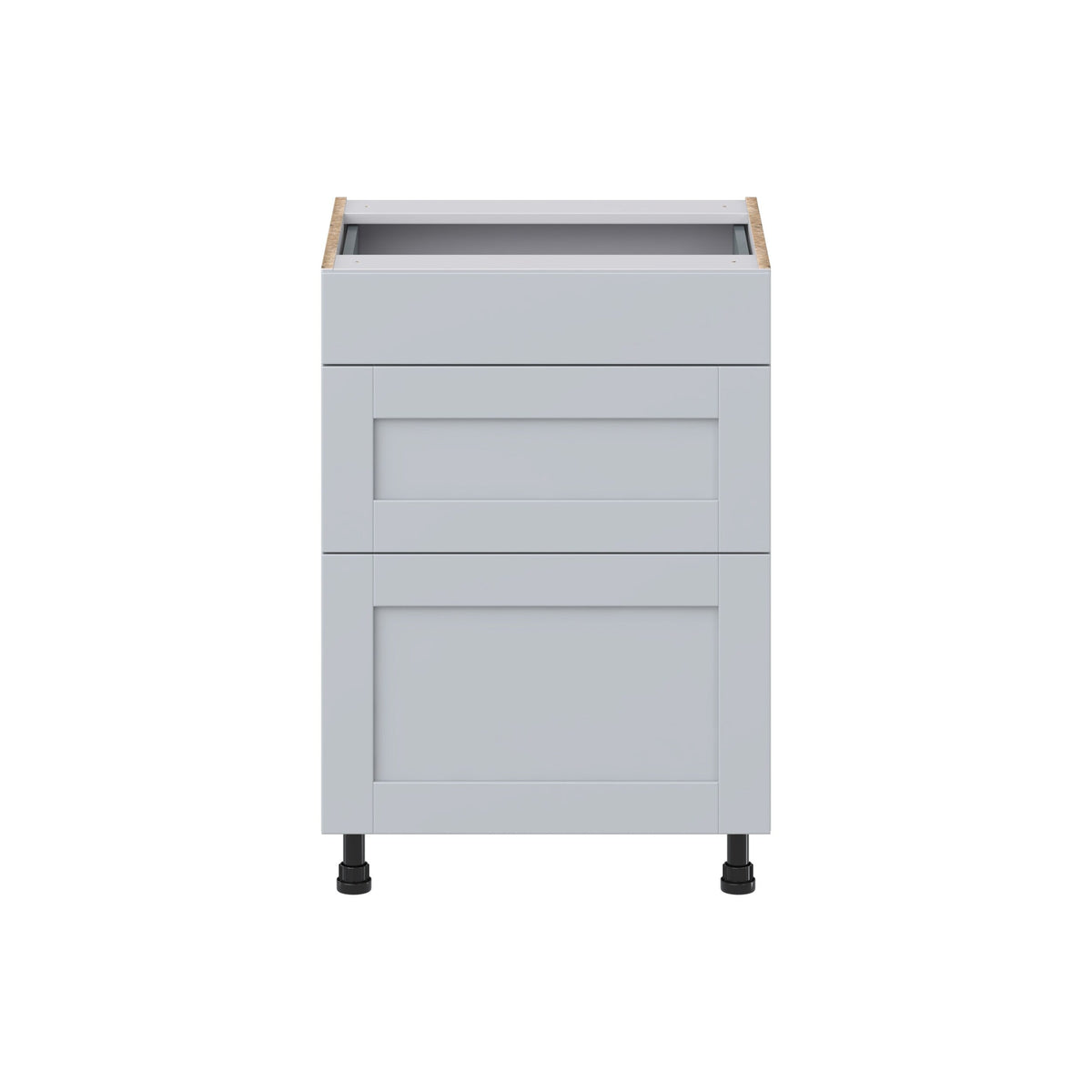 Hugo&Borg Charlesberg 24-in W x 34.5-in H x 21-in D Gray 3-Drawer Base Fully Assembled Cabinet (Recessed Panel Style)
