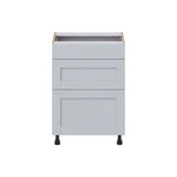 Hugo&Borg Charlesberg 24-in W x 34.5-in H x 21-in D Gray 3-Drawer Base Fully Assembled Cabinet (Recessed Panel Style)