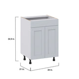 Hugo&Borg Charlesberg 24-in W x 34.5-in H x 21-in D Gray Sink Base Fully Assembled Cabinet (Recessed Panel Shaker Style)