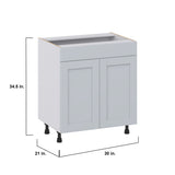 Hugo&Borg Charlesberg 30-in W x 34.5-in H x 21-in D Gray Sink Base Fully Assembled Cabinet (Recessed Panel Shaker Style)