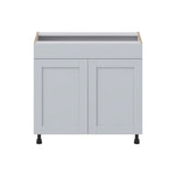 Hugo&Borg Charlesberg 36-in W x 34.5-in H x 21-in D Gray Sink Base Fully Assembled Cabinet (Recessed Panel Shaker Style)